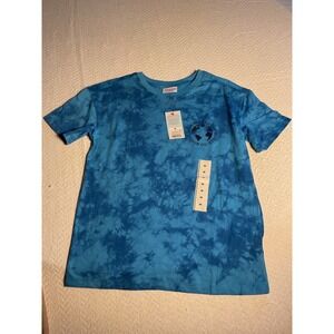 Cat & Jack Kids Blue Tie Dye Graphic T Shirt Love Makes the World Go Size M